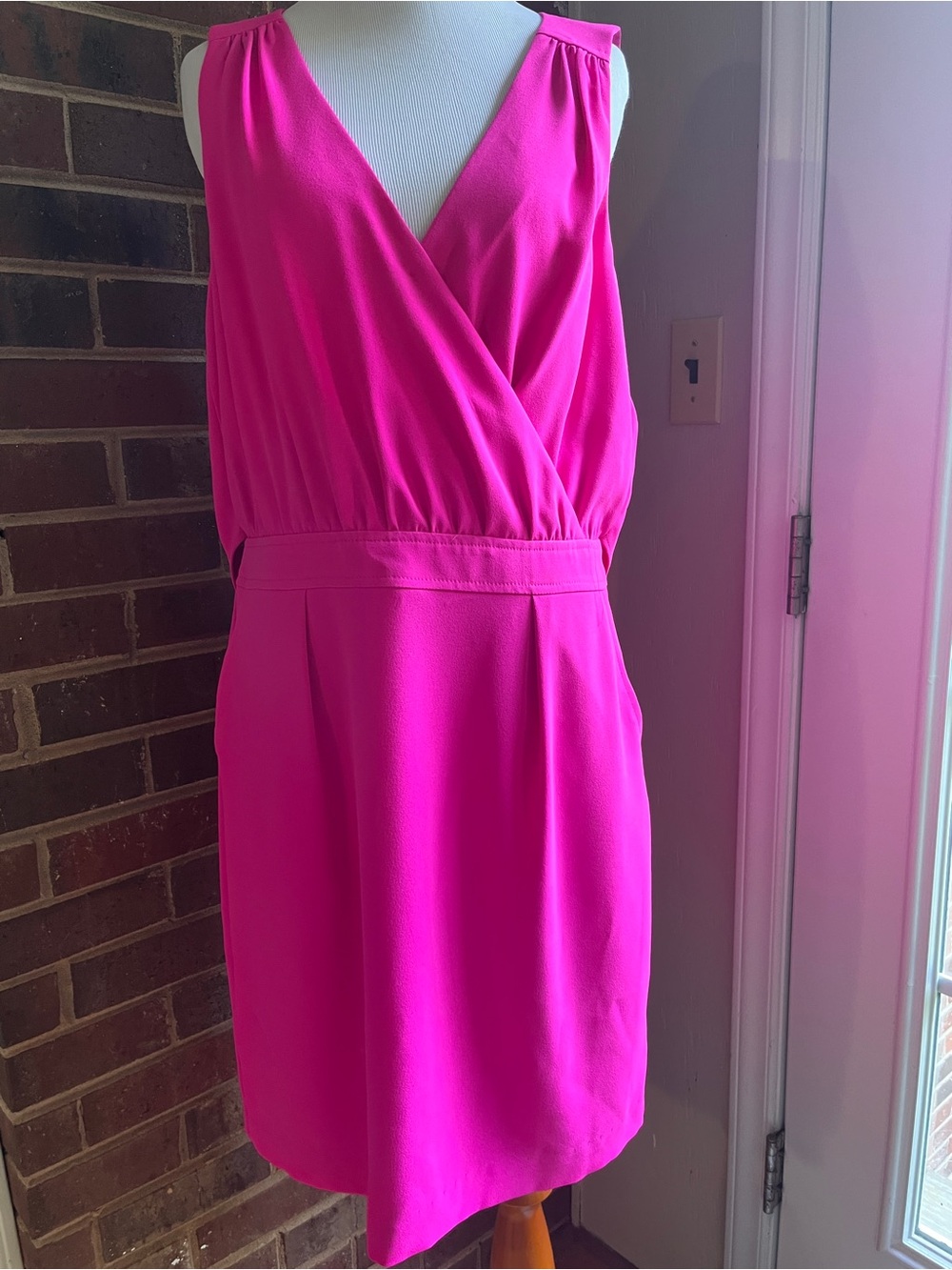 Trina Turk Hot Pink Sleeveless V-Neck Mini Dress